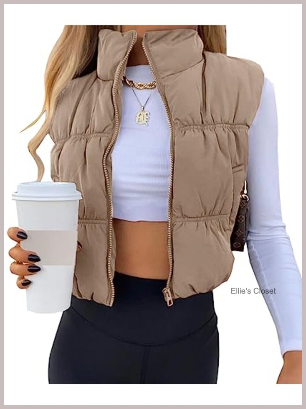 Crop Puffer Vest Zip Up Sleeveless Lightweight Warm Quilted Padded